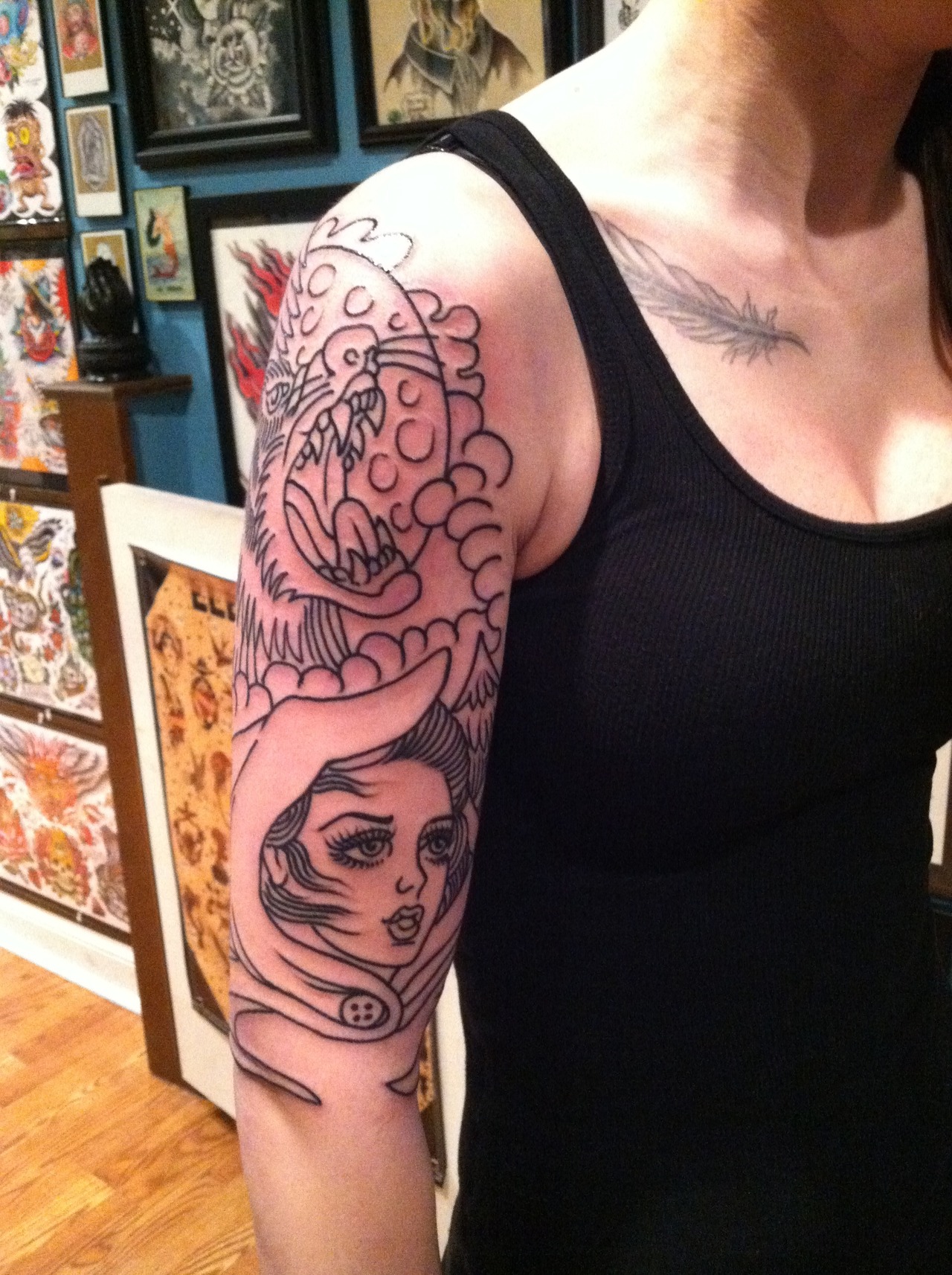 Girl’s sleeve tattoo